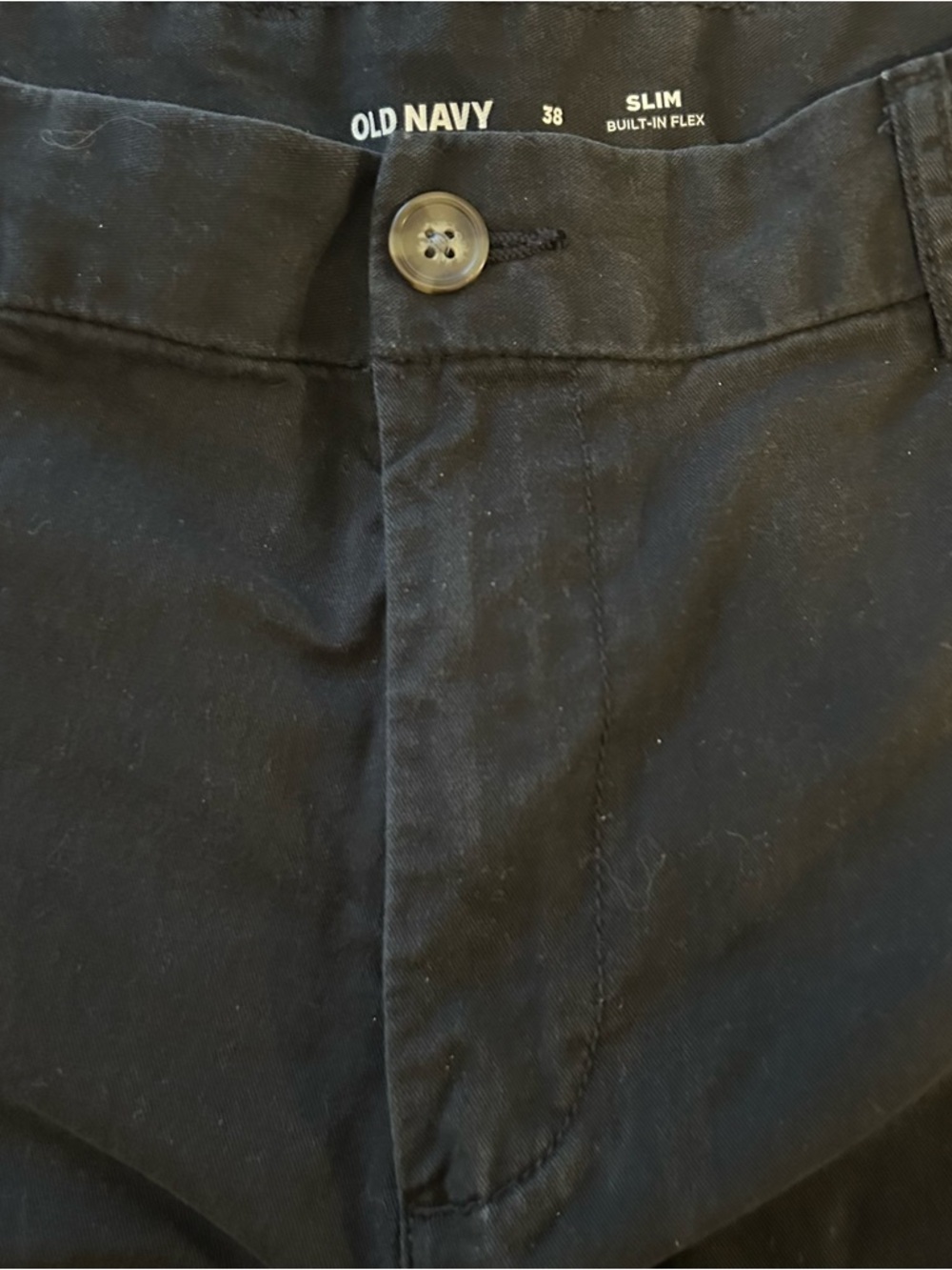 Old Navy Black Slim Built-In Flex Men’s Shorts Size 38 Chino Classic Flat Front